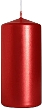 Свічка циліндрична 50x100 мм, червоний металік - Bispol — фото N1