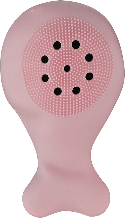 Силиконовая щеточка для умывания и очистки лица "Рыбка", розовая - Puffic Fashion PF-230 — фото N2