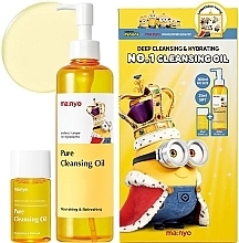 Набор - Manyo Pure Cleansing Oil Minions Set (cl/oil/300ml + cl/oil/25ml + acc/1pcs) — фото N1