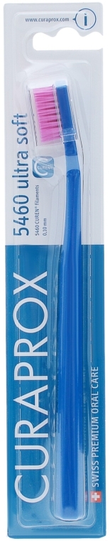 Зубна щітка CS 5460 "Ultra Soft", D 0,10 мм, синя, рожева щетина - Curaprox