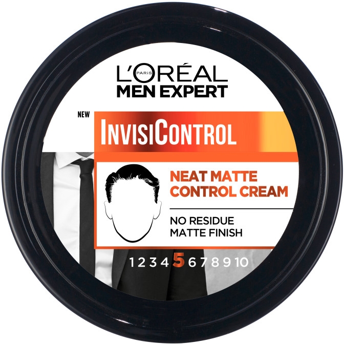 Крем средней фиксации для укладки волос - L'Oreal Paris Men Expert InvisiControl Neat Matte Control Cream — фото N1