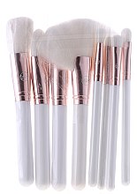 Духи, Парфюмерия, косметика Набор кистей для макияжа, белые, 8шт - Contour Cosmetics (brush/8pcs + bag)