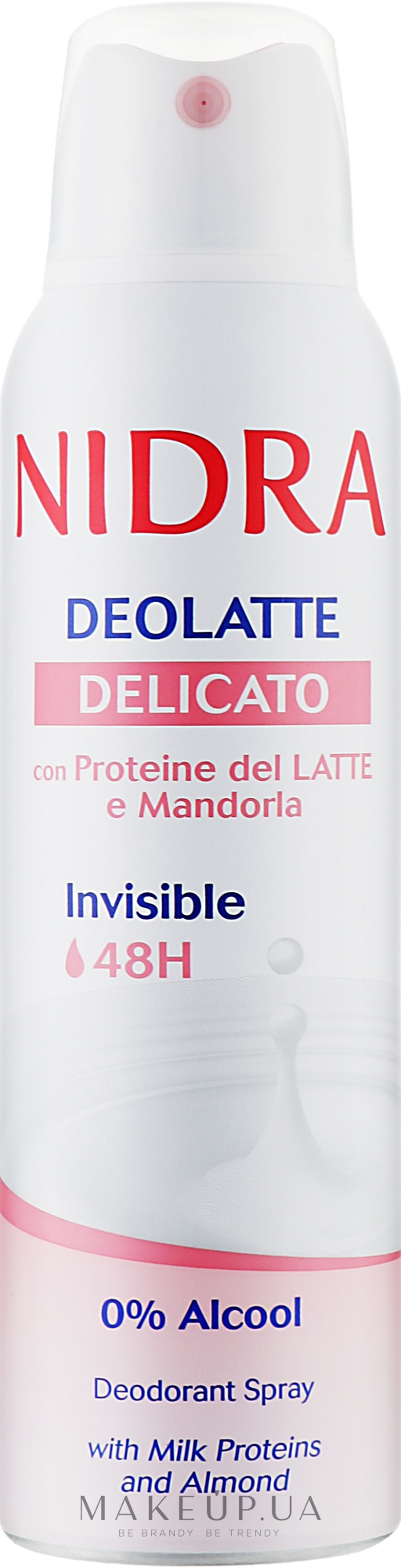 Дезодорант нежный с молочными протеинами и миндалем - Nidra Deolatte Delicate 48H Spray — фото 150ml