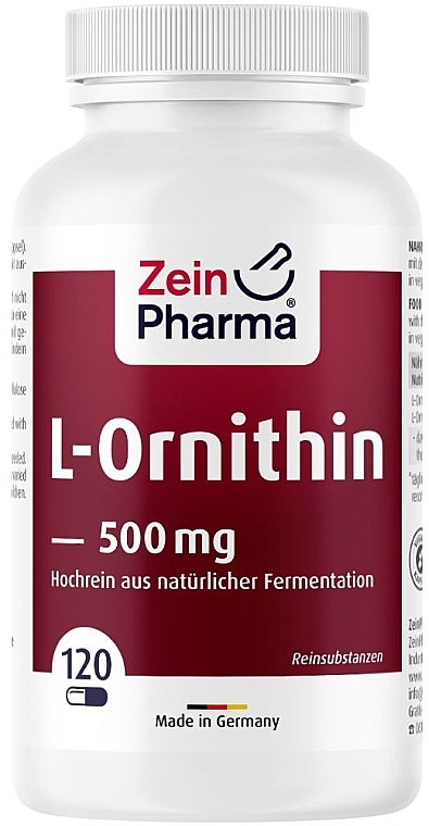 Пищевая добавка "L-орнитин", 500 мг - ZeinPharma L-Ornithine Capsules — фото N1