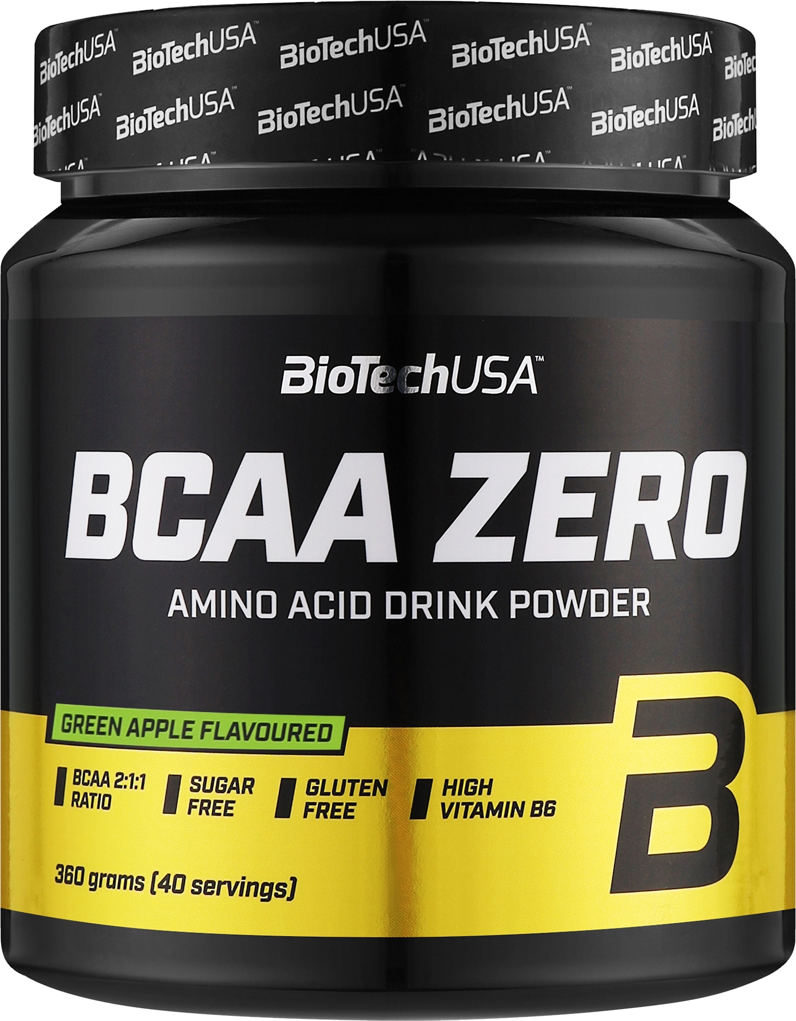 Комплекс аминокислот в порошке "Зеленое яблоко" - BioTechUSA BCAA Zero Green Apple Amino Acid Drink Powder  — фото 360g