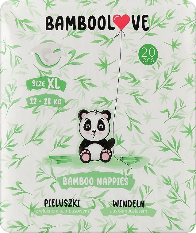 Бамбуковые подгузники, XL (12-18 кг), 20 шт. - Bamboolove — фото N1