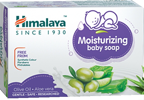 Мыло детское с алоэ вера и маслом оливы - Himalaya Herbals Moisturizing Baby Soap — фото N1