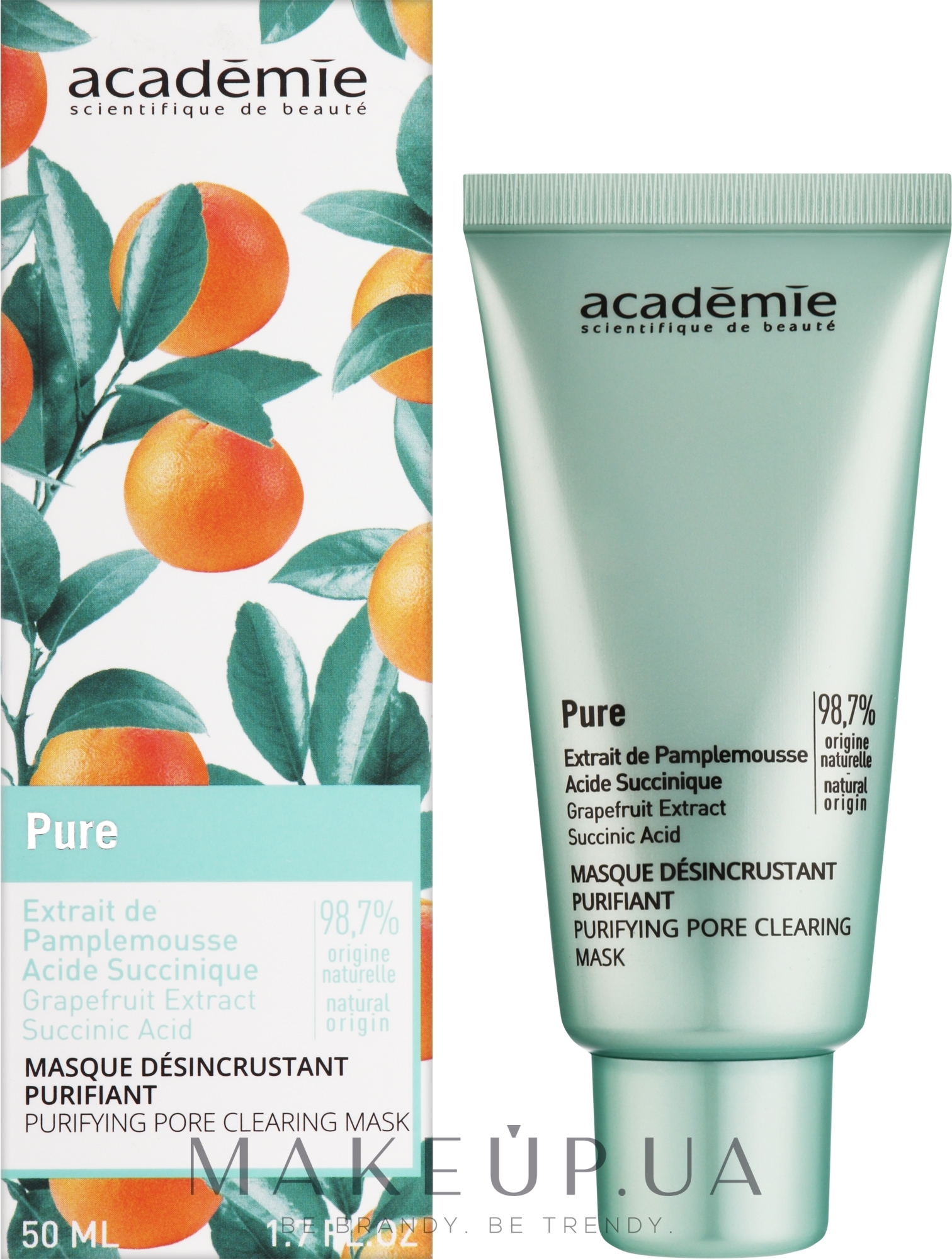 Маска для очищення пор з екстрактом грейпфрута - Academie Pure Purifying Pore Clearing Mask — фото 50ml