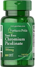 Пищевая добавка "Пиколинат хрома" 500 мкг - Puritan's Pride Yeast Free Chromium Picolinate 500mcg — фото N1