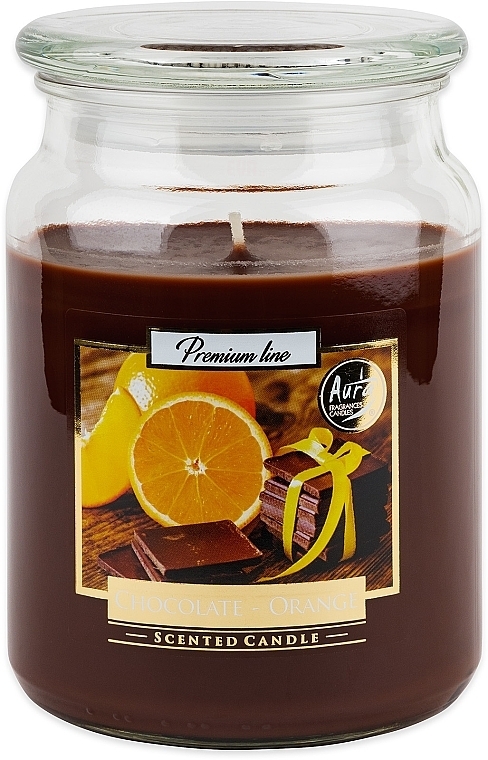 Ароматическая премиум-свеча в банке "Шоколад и апельсин" - Bispol Premium Line Scented Candle Chocolate & Orange — фото N2