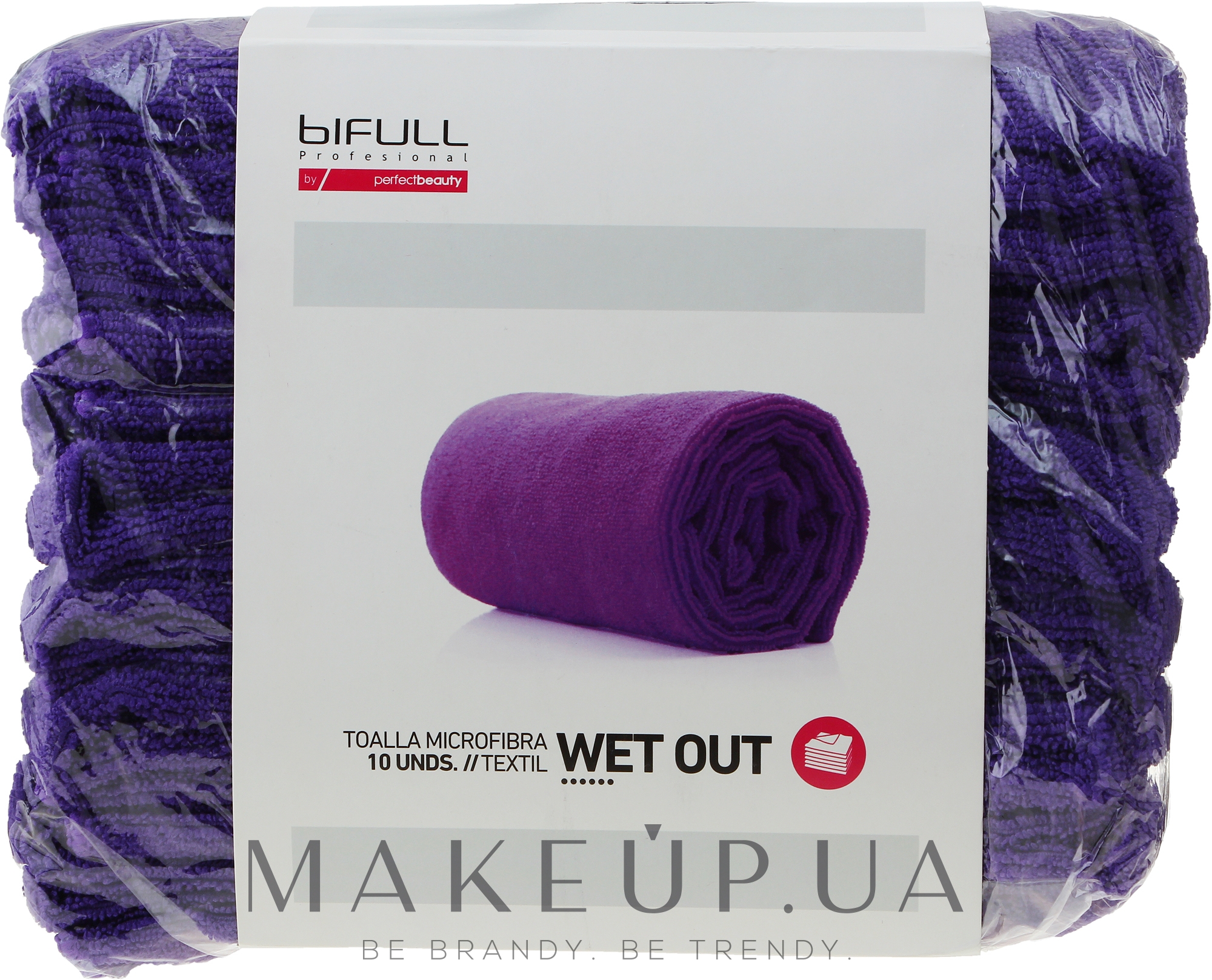 Рушник з мікрофібри, фіолетовий, 10 шт. - Bifull Professional Textil Toalla Microfibra Wet Out Violet — фото 10шт