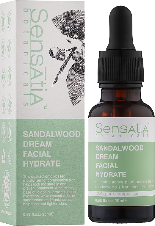 Увлажняющее масло для лица "Сандаловое Дерево" - Sensatia Botanicals Sandalwood Dream Facial Hydrate — фото N2