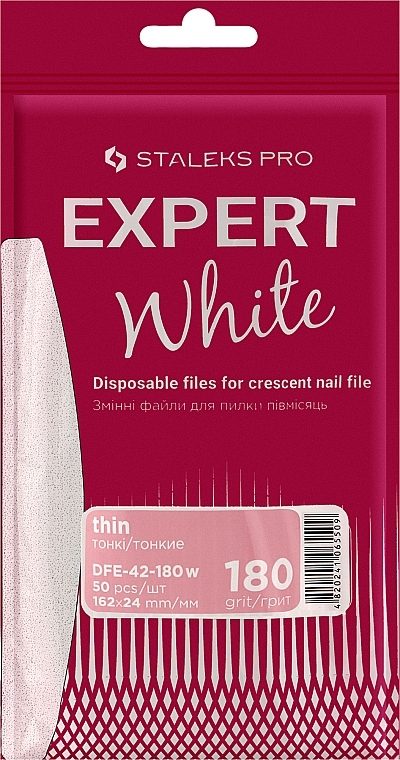 Набір змінних файлів для пилки півмісяць, білі, 180 грит, 50 шт. - Staleks Pro Expert 42 White