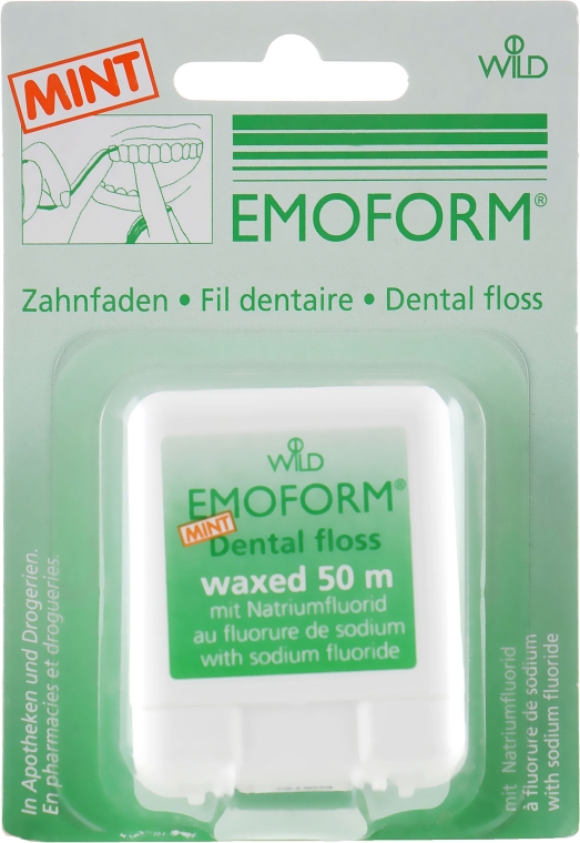 Зубная нить вощеная с фтором и мятой - Dr. Wild Emoform — фото N1