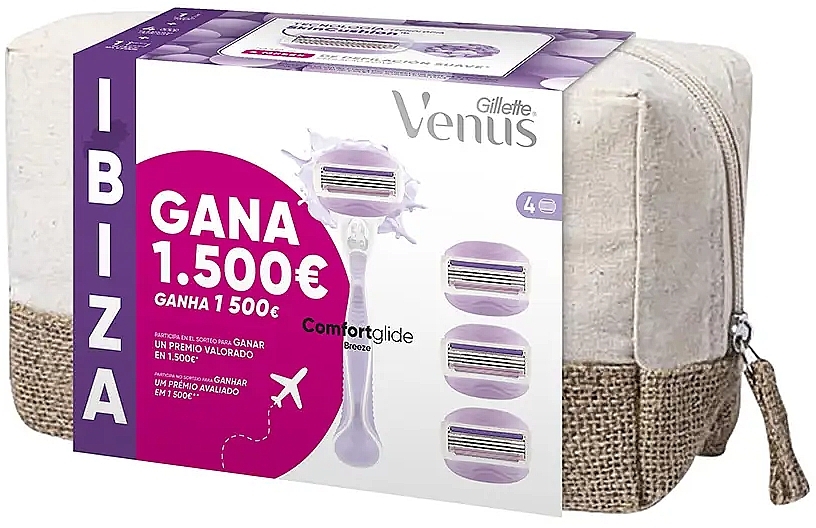 Набір - Gillette Venus Comfortglide Breeze  (razor/1pc + refil/3pcs + bag/1pc) — фото N1