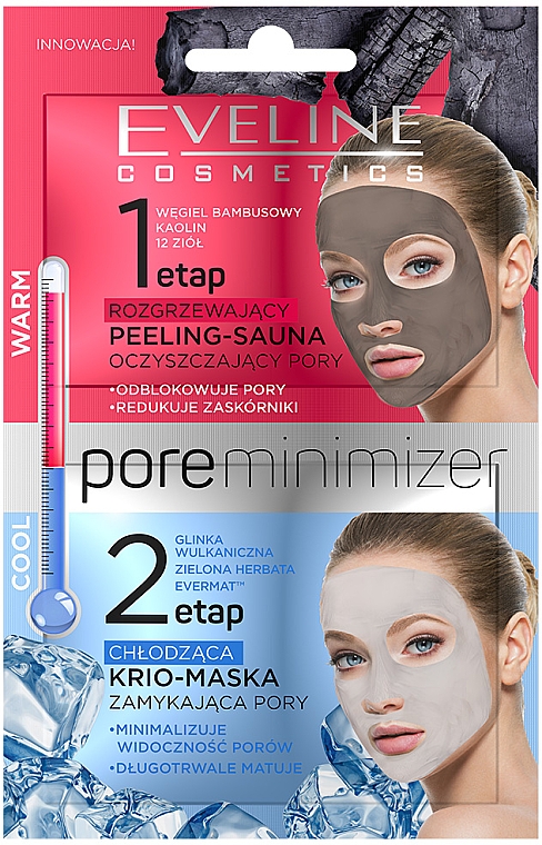 Согревающий пилинг-сауна + охлаждающая крио-маска - Eveline Cosmetics Pore Minimizer Face Mask