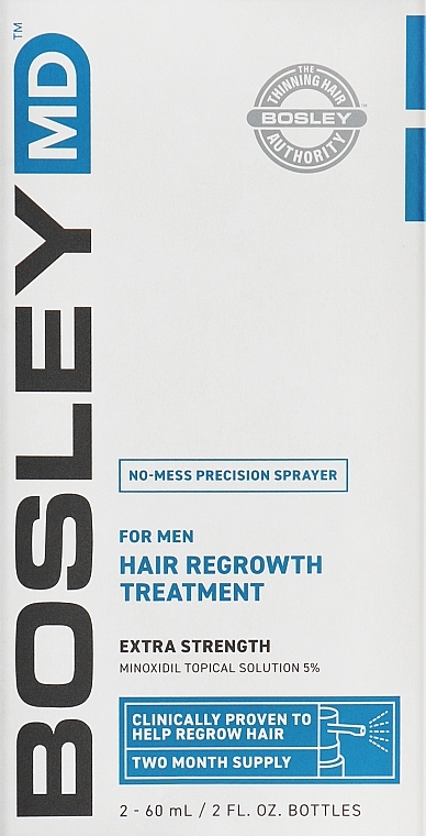 Спрей з міноксидилом 5% для відновлення росту волосся у чоловіків - Bosley Hair Regrowth Treatment — фото N1