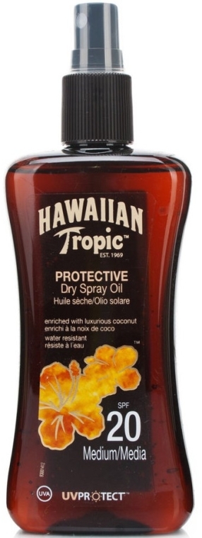 Сухое масло для загара - Hawaiian Tropic Protective Dry Oil SPF20 — фото N1