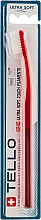 Зубна щітка 6240, екстрам'яка, червона - Tello Ultra Soft — фото N1