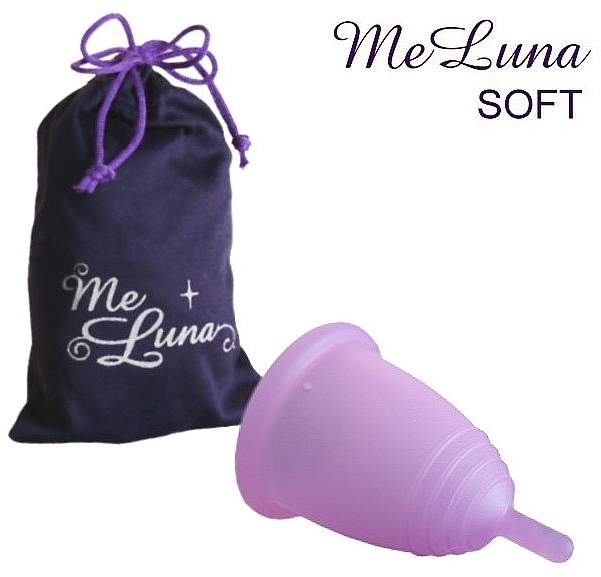 Менструальная чаша с ножкой, размер S, розовая - MeLuna Soft Menstrual Cup Stem — фото N1