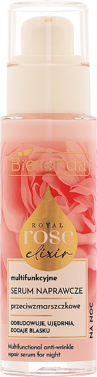 Нічна сироватка проти зморщок - Bielenda Royal Rose Elixir Multifunctional Anti-Wrinkle Repair Serum For Night — фото N1