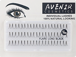 Накладные ресницы пучковые, 14 мм - Avenir Cosmetics Individual Lashes Flare Long Black — фото N1