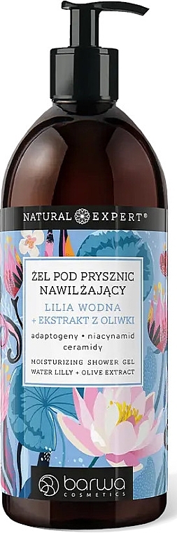 Гель для душа увлажняющий - Barwa Natural Expert Moisturizing Shower Gel Water Lily + Olive Extract — фото N1