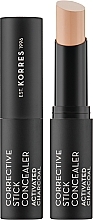 Парфумерія, косметика Консилер коригувальний в стику  - Korres Activated Charcoal Corrective Stick Concealer