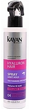 Спрей для тонкого й позбавленого об'єму волосся - Kayan Professional Hyaluron Hair Spray — фото N1