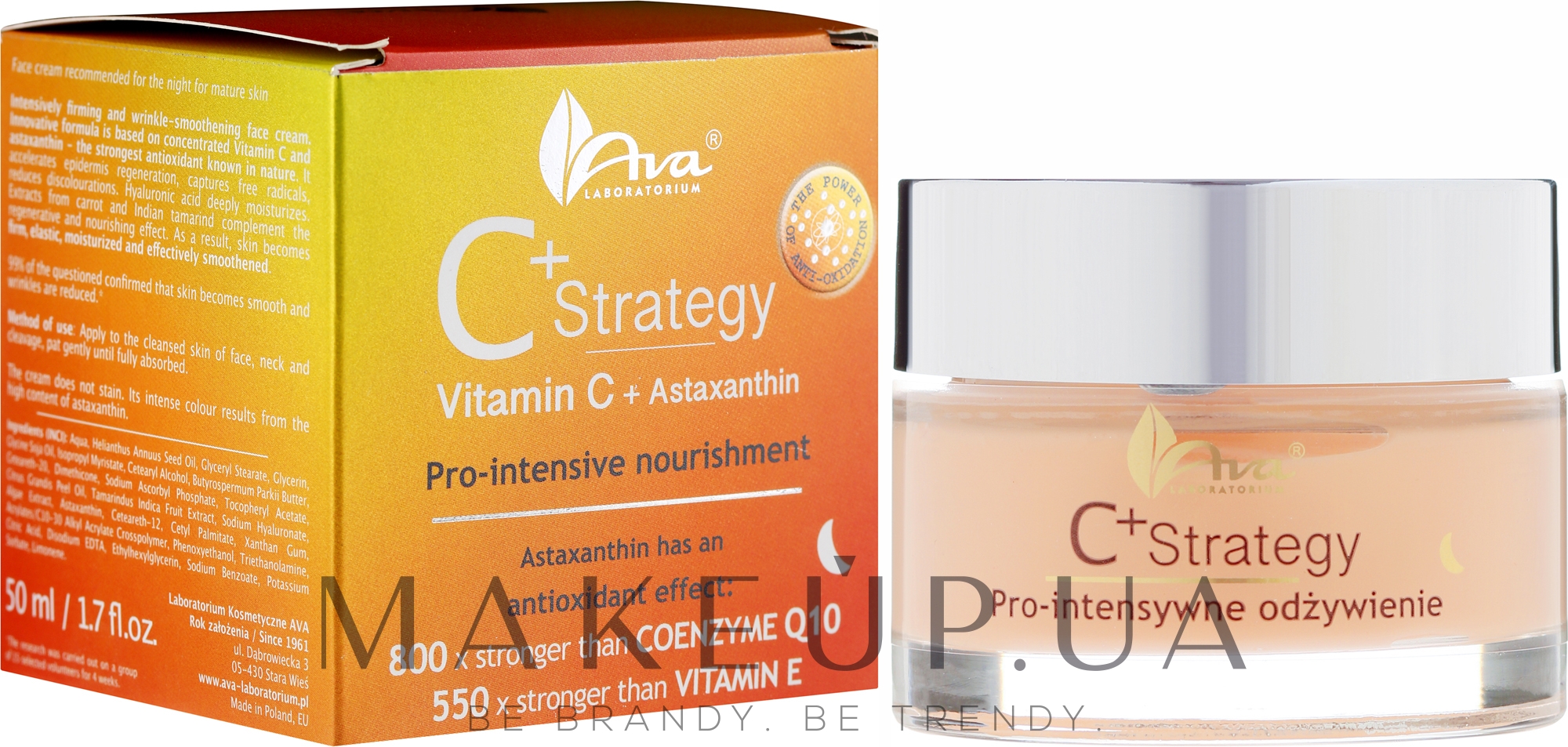 Ночной крем для лица с витамином С - Ava Laboratorium C+ Strategy Pro-intensive Nourishment Face Cream  — фото 50ml