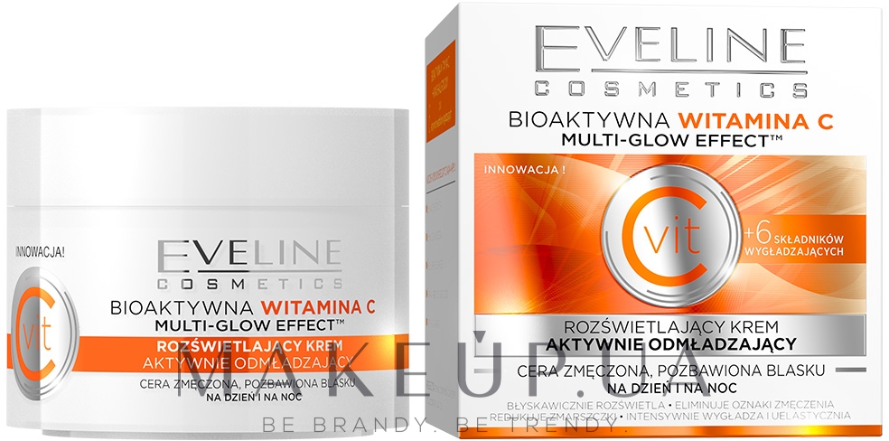 Активно омолоджувальний крем ""Біоактивний вітамін С" для вирівнювання кольору обличчя - Eveline Cosmetics Bioactive Vitamin C Brightening Cream — фото 50ml