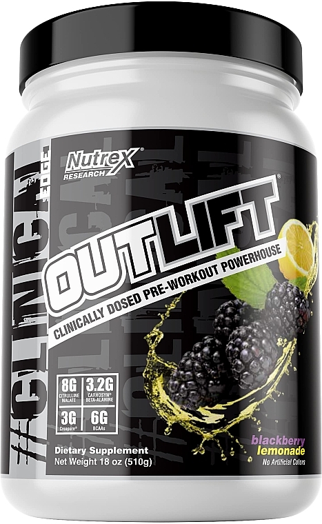 Передтренувальний комплекс "Ожиновий лимонад" - Nutrex OutLift Blackberry Lemonade — фото N1