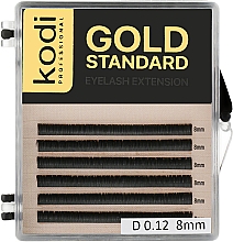 Парфумерія, косметика Накладні вії Gold Standart D 0.12 (6 рядів: 8 мм) - Kodi Professional