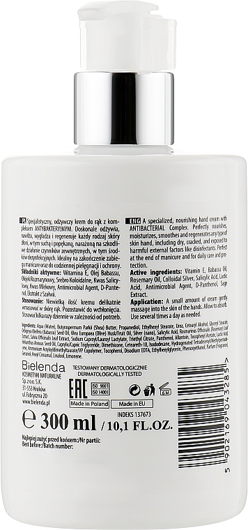 Живильний антибактеріальний крем для рук - Bielenda Professional Nourishing Hand Cream — фото N2