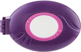 Массажная складывающаяся щетка для волос с зеркалом "Girl", фиолетовая - Titania — фото N5