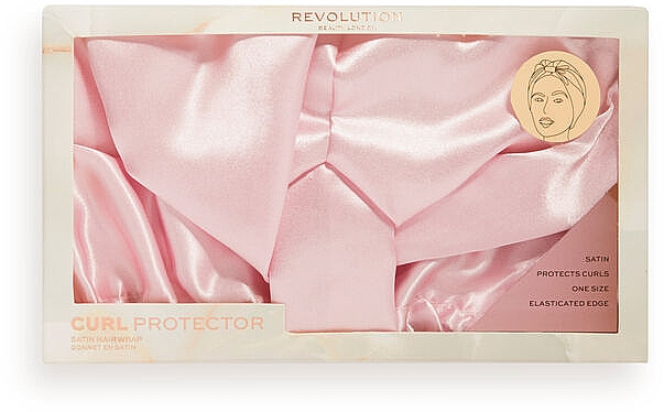 Сатинова пов'язка для волосся  - Revolution Haircare Satin Hair Wrap Pink — фото N2