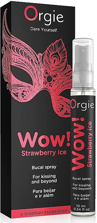 Спрей для орального секса - Orgie Wow! Strawberry Ice Bucal Spray — фото N3