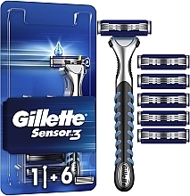 Бритва с 6 сменными кассетами - Gillette Sensor 3 — фото N2