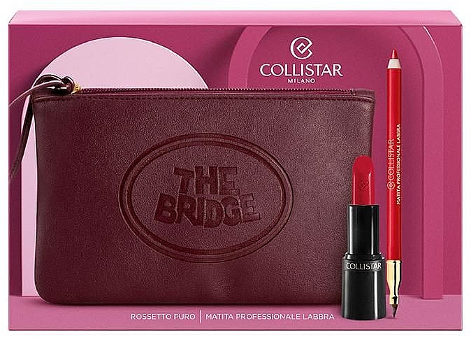 Набор - Collistar Cofanetto Rossetto Puro (lipstick/4.5ml + lip/pencil/1.2g + pouch) — фото N3