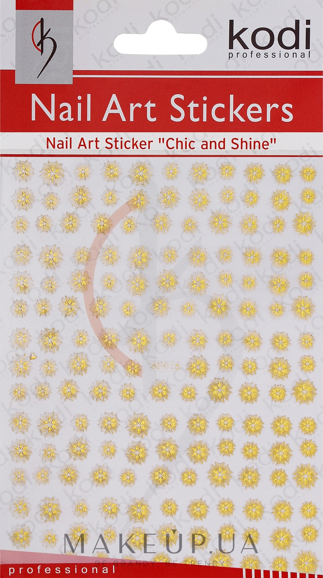 Наклейки для дизайну нігтів - Kodi Professional Nail Art Stickers SP015 — фото Gold
