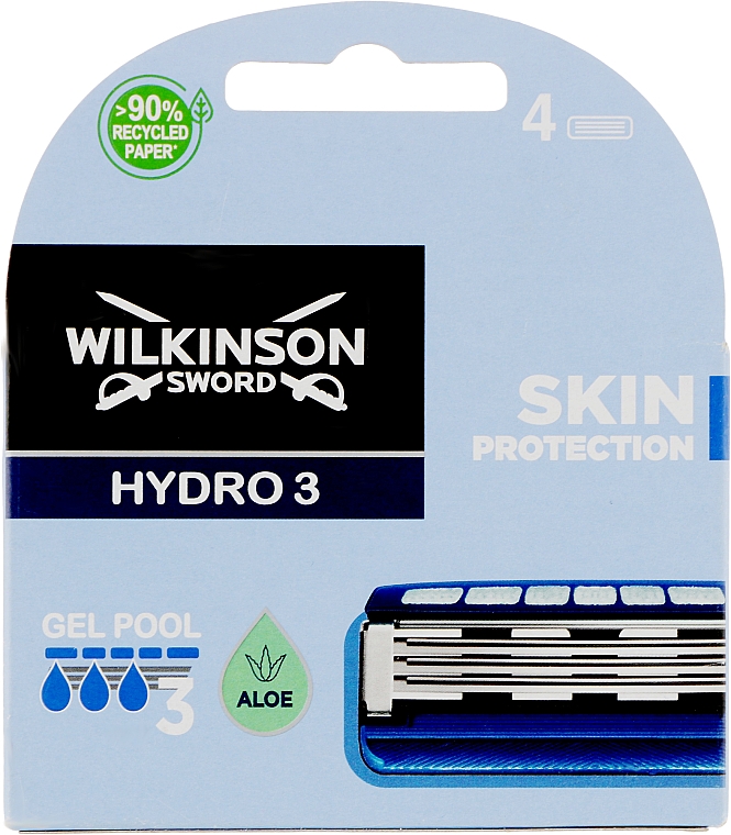 Набір змінних лез, 4 шт - Wilkinson Sword Hydro 3 Skin Protection Aloe — фото N1