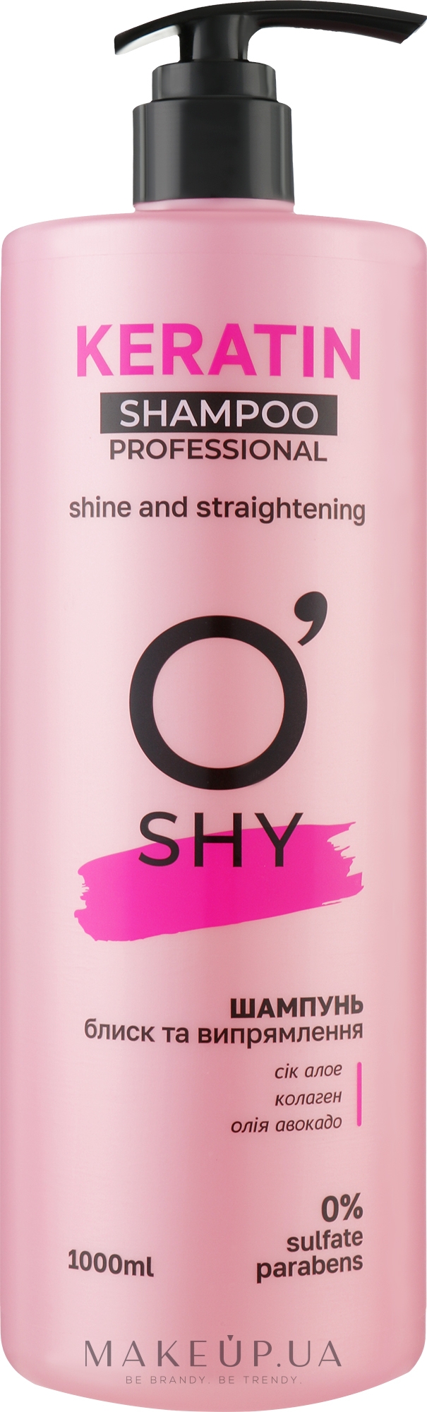 Шампунь "Блиск і випрямлення волосся" - O'Shy Keratin Professional Shampoo — фото 1000ml