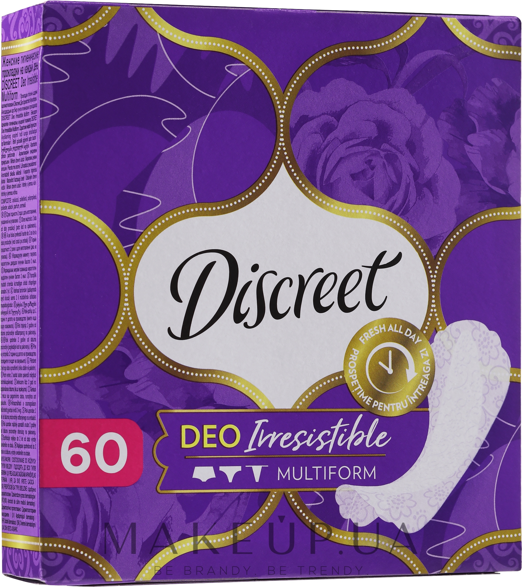 Щоденні гігієнічні прокладки Deo Irresistible Multiform, 60 шт - Discreet — фото 60шт