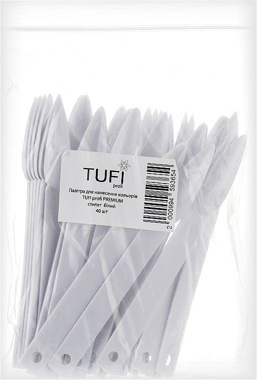Палитра-веер для нанесения лаков, белая, 40 типсов - Tufi Profi Premium — фото N1