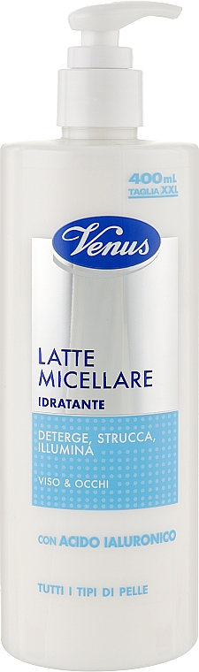 Міцелярне молочко для всіх типів шкіри обличчя й очей "Зволоження" - Venus Latte Micellare Idratanre