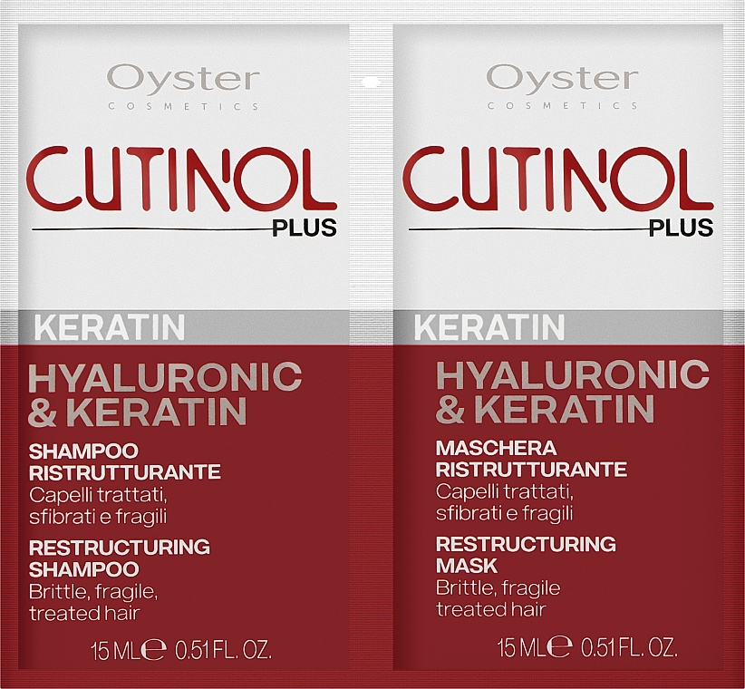 Набор пробников для волос - Oyster Cosmetics Cutinol Plus Keratin (oil/15ml + sh/15ml) — фото N1
