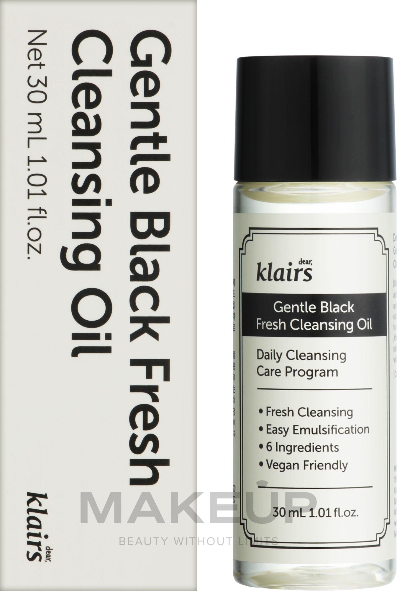 Увлажняющее гидрофильное масло - Klairs Gentle Black Fresh Cleansing Oil (мини) — фото 30ml