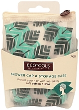 Парфумерія, косметика Шапочка для душу, смужки/листочки - EcoTools Shower Cap & Storage Case