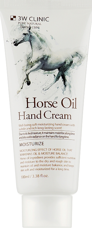 Питательный крем для рук c лошадиным жиром - 3W Clinic Horse Oil Hand Cream