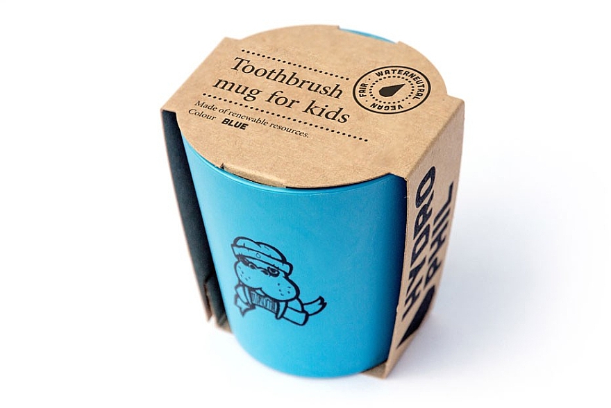 Кружка для зубных щеток "Морж", голубая - Hydrophil Toothbrush Mug For Kids Plastic Free — фото N3